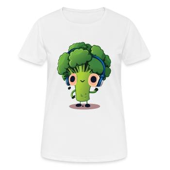 Bubatz - DJ - Musik - Legalize it - Brokkoli - Frauen T-Shirt atmungsaktiv - Weiß - Vorne - AI Model Female 172 dark (172cm)