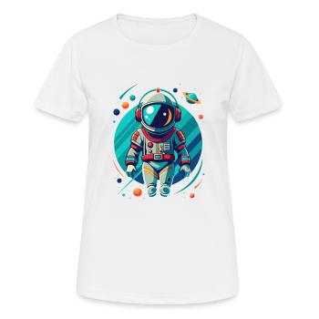ASTRONAUT - Frauen T-Shirt atmungsaktiv - Weiß - Vorne - AI Model Female 172 dark (172cm)