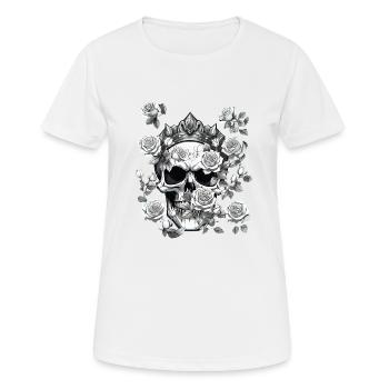Totenkopf Rockmusik Rock-Skull - Frauen T-Shirt atmungsaktiv - Weiß - Vorne - AI Model Female 172 dark (172cm)