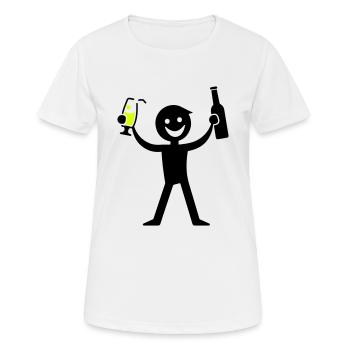 Boire une bouteille de bière - T-shirt respirant Femme - blanc - Devant - AI Model Female 172 dark (172cm)