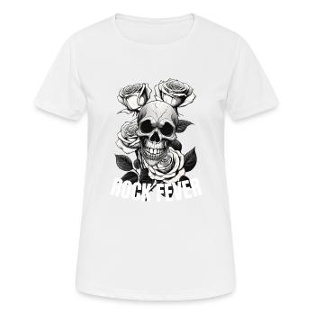 Rock Fever Skull - Frauen T-Shirt atmungsaktiv - Weiß - Vorne - AI Model Female 172 dark (172cm)
