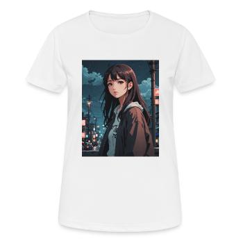 Lofi Girl Urban - Frauen T-Shirt atmungsaktiv - Weiß - Vorne - AI Model Female 172 dark (172cm)