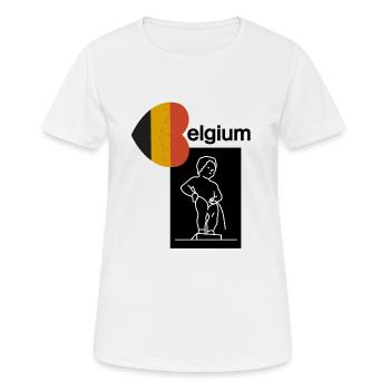 Belgien - Frauen T-Shirt atmungsaktiv - Weiß - Vorne - AI Model Female 172 dark (172cm)