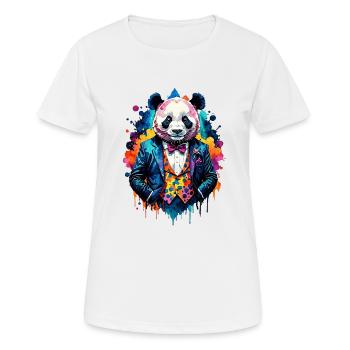 Panda im Anzug - Frauen T-Shirt atmungsaktiv - Weiß - Vorne - AI Model Female 172 dark (172cm)
