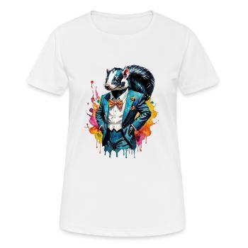 Stinktier im Anzug - Frauen T-Shirt atmungsaktiv - Weiß - Vorne - AI Model Female 172 dark (172cm)