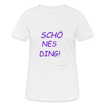 Schönes Ding! Schö - Nes - Ding! Wolly Sheepling - Frauen T-Shirt atmungsaktiv - Weiß - Vorne - AI Model Female 172 dark (172cm)