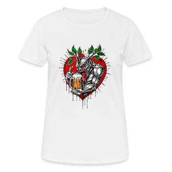 Ich liebe Bier - Frauen T-Shirt atmungsaktiv - Weiß - Vorne - AI Model Female 172 dark (172cm)