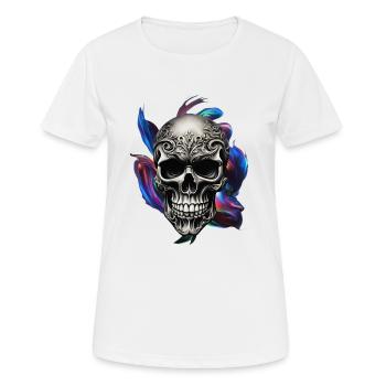 Crâne - T-shirt respirant Femme - blanc - Devant - AI Model Female 172 dark (172cm)