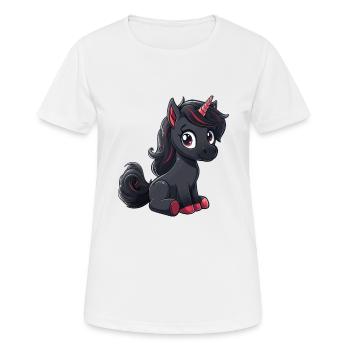 Licorne noire Licorne noire Mignon Drôle - T-shirt respirant Femme - blanc - Devant - AI Model Female 172 dark (172cm)