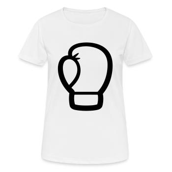 Boxhandschuh - Frauen T-Shirt atmungsaktiv - Weiß - Vorne - AI Model Female 172 dark (172cm)