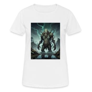 monstre des marais sombre horreur effrayant Halloween effrayant - T-shirt respirant Femme - blanc - Devant - AI Model Female 172 dark (172cm)