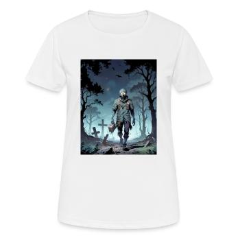 zombie monstre sombre horreur effrayant Halloween effrayant - T-shirt respirant Femme - blanc - Devant - AI Model Female 172 dark (172cm)
