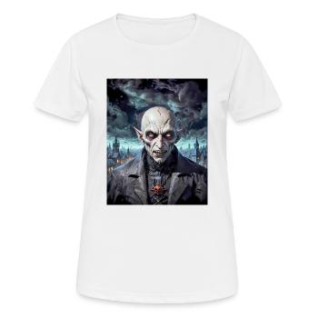vampire Nosferatu monstre sombre horreur effrayant - T-shirt respirant Femme - blanc - Devant - AI Model Female 172 dark (172cm)
