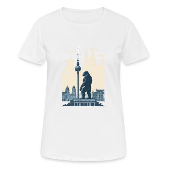 Kong in Berlin - Frauen T-Shirt atmungsaktiv - Weiß - Vorne - AI Model Female 172 dark (172cm)