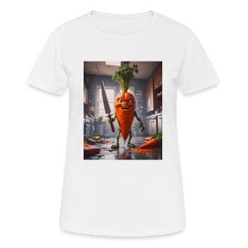 Gemüse Untergang Apocalypse Monster Karotte - Frauen T-Shirt atmungsaktiv - Weiß - Vorne - AI Model Female 172 dark (172cm)