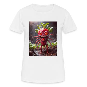 Gemüse Untergang Apokalypse Monster böser Rettich - Frauen T-Shirt atmungsaktiv - Weiß - Vorne - AI Model Female 172 dark (172cm)