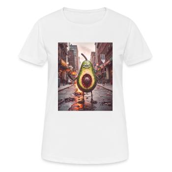 Gemüse Untergang Apocalypse Monster Avocado - Frauen T-Shirt atmungsaktiv - Weiß - Vorne - AI Model Female 172 dark (172cm)