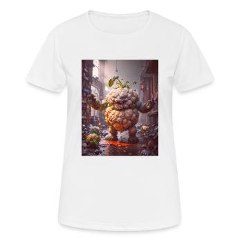Gemüse Untergang Apocalypse Monster Blumenkohl - Frauen T-Shirt atmungsaktiv - Weiß - Vorne - AI Model Female 172 dark (172cm)