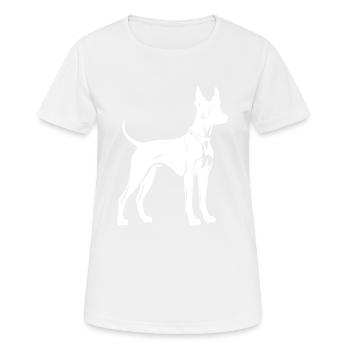 Doberman Dog Silhouette - Women's Breathable T-Shirt - white - Front - AI Model Female 172 dark (172cm)