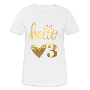 Hello 3 - T-shirt respirant Femme - blanc - Devant - AI Model Female 172 dark (172cm)