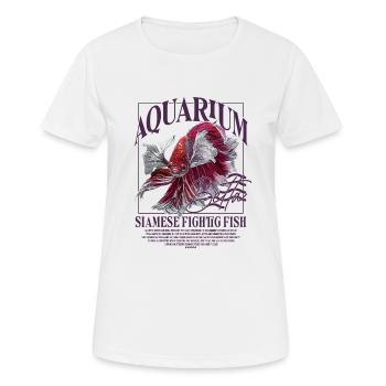 Betta Betta Poisson de combat - T-shirt respirant Femme - blanc - Devant - AI Model Female 172 dark (172cm)