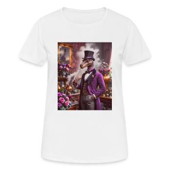 Dinos noble dinosaure avec chapeau melon - T-shirt respirant Femme - blanc - Devant - AI Model Female 172 dark (172cm)