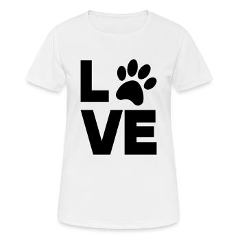 pfote love - Frauen T-Shirt atmungsaktiv - Weiß - Vorne - AI Model Female 172 dark (172cm)