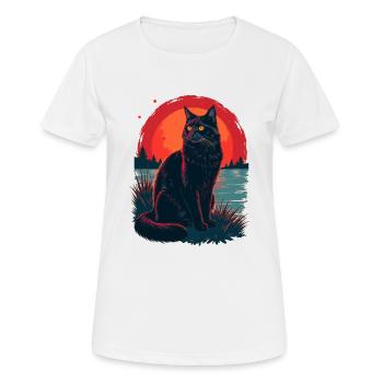 cat in the dark - T-shirt respirant Femme - blanc - Devant - AI Model Female 172 dark (172cm)