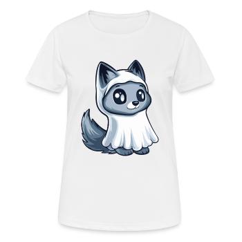 Wolf Halloween Funny Ghost - Women's Breathable T-Shirt - white - Front - AI Model Female 172 dark (172cm)