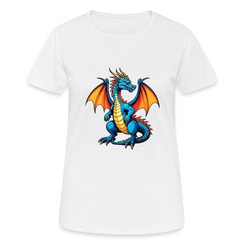 Blauer Dragon - Frauen T-Shirt atmungsaktiv - Weiß - Vorne - AI Model Female 172 dark (172cm)