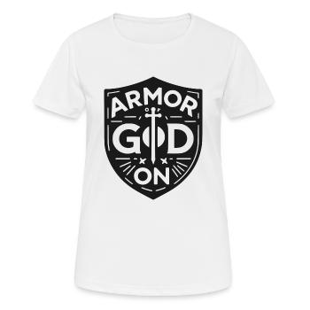 Armor of God On - Women's Breathable T-Shirt - white - Front - AI Model Female 172 dark (172cm)