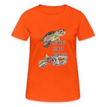 Save the ocean // Pollution - Women's Breathable T-Shirt - neon orange - Front - AI Model Female 172 dark (172cm)