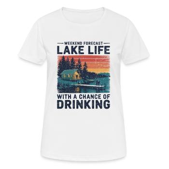Leben am See genießen - Frauen T-Shirt atmungsaktiv - Weiß - Vorne - AI Model Female 172 dark (172cm)