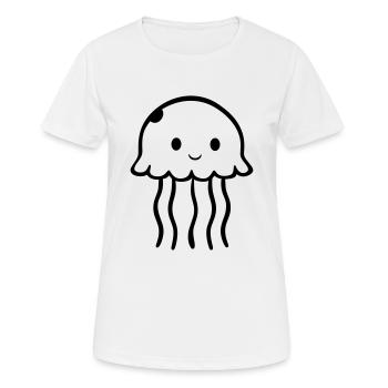 Qualle - Frauen T-Shirt atmungsaktiv - Weiß - Vorne - AI Model Female 172 dark (172cm)