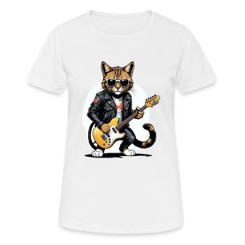 Cat Rocker Cat HardRock Gift - T-shirt respirant Femme - blanc - Devant - AI Model Female 172 dark (172cm)