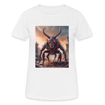 Mutant Monster halb Mensch halb Insekt Dark Horror - Frauen T-Shirt atmungsaktiv - Weiß - Vorne - AI Model Female 172 dark (172cm)