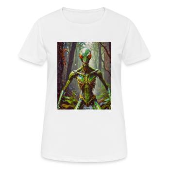 Mutant Monster halb Mensch halb Insekt Dark Horror - Frauen T-Shirt atmungsaktiv - Weiß - Vorne - AI Model Female 172 dark (172cm)
