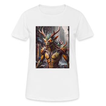 Mutant Monster halb Mensch halb Insekt Dark Horror - Frauen T-Shirt atmungsaktiv - Weiß - Vorne - AI Model Female 172 dark (172cm)
