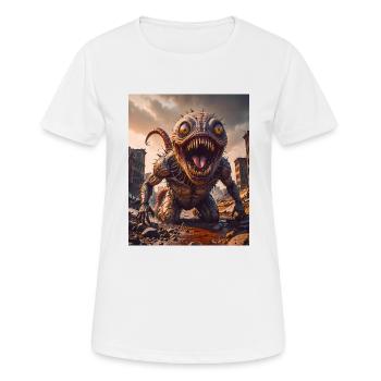 Mutant Monster halb Mensch halb Insekt Dark Horror - Frauen T-Shirt atmungsaktiv - Weiß - Vorne - AI Model Female 172 dark (172cm)