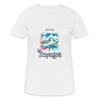 Atlantis Sea Voyages – Kreuzfahrt-Aquarell Design - Frauen T-Shirt atmungsaktiv - Weiß - Vorne - AI Model Female 172 dark (172cm)