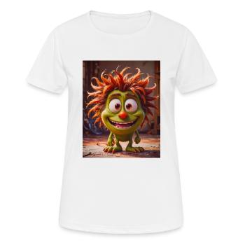 Joyeux Halloween mignon monstre cheveux sauvages effrayant drôle - T-shirt respirant Femme - blanc - Devant - AI Model Female 172 dark (172cm)