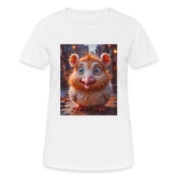 Happy Halloween, süß, Monster, wilde Haare, gruselig, lustig - Frauen T-Shirt atmungsaktiv - Weiß - Vorne - AI Model Female 172 dark (172cm)