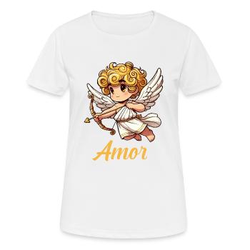 Ange Bande Dessinée Cupidon - T-shirt respirant Femme - blanc - Devant - AI Model Female 172 dark (172cm)