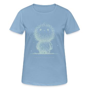I believe in cute Aliens minimalistisch Spruch - Frauen T-Shirt atmungsaktiv - Himmelblau - Vorne - AI Model Female 172 light (172cm)