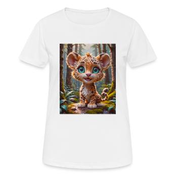 animaux africains super mignons – Léopard - T-shirt respirant Femme - blanc - Devant - AI Model Female 172 dark (172cm)