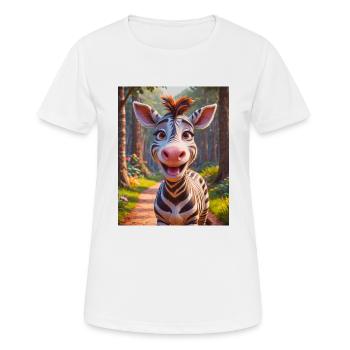 Animaux africains super mignons zèbre - T-shirt respirant Femme - blanc - Devant - AI Model Female 172 dark (172cm)