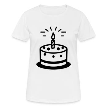 Gateau d'anniversaire - T-shirt respirant Femme - blanc - Devant - AI Model Female 172 dark (172cm)