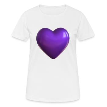 Lila Herz - Frauen T-Shirt atmungsaktiv - Weiß - Vorne - AI Model Female 172 dark (172cm)
