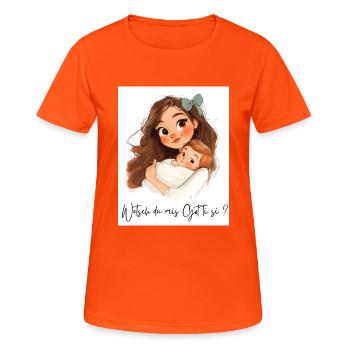 Allez-vous être parrain ? – Cadeau pour Gotti - T-shirt respirant Femme - orange néon - Devant - AI Model Female 172 dark (172cm)
