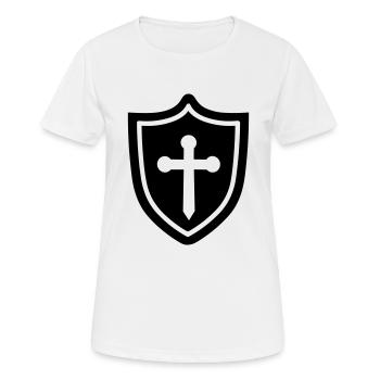 shield - Women's Breathable T-Shirt - white - Front - AI Model Female 172 dark (172cm)